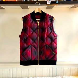 Eddie Bauer Originals “Skyliner” Bomber Vest, Red Plaid, Size Large